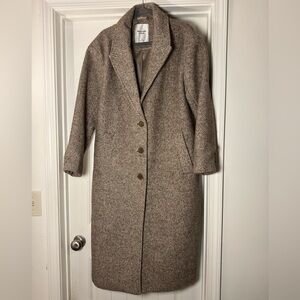 Abercrombie & Fitch Brown Herringbone wool coat